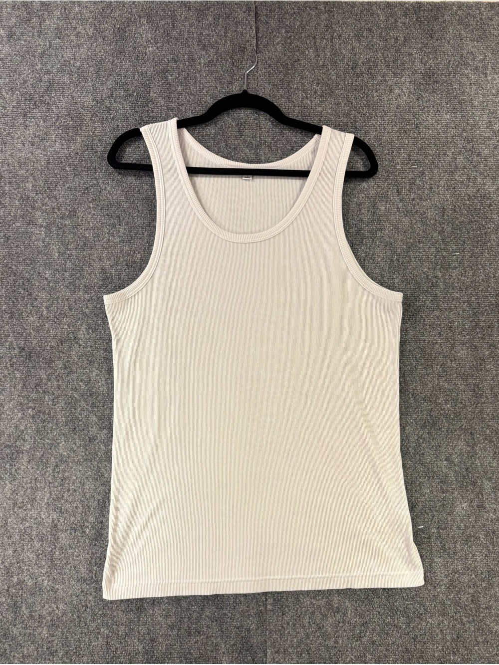 Uniqlo Ribbed Tank Top White Mens Sz Large